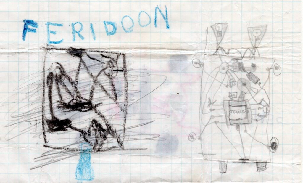 Childhood sketch of electric car